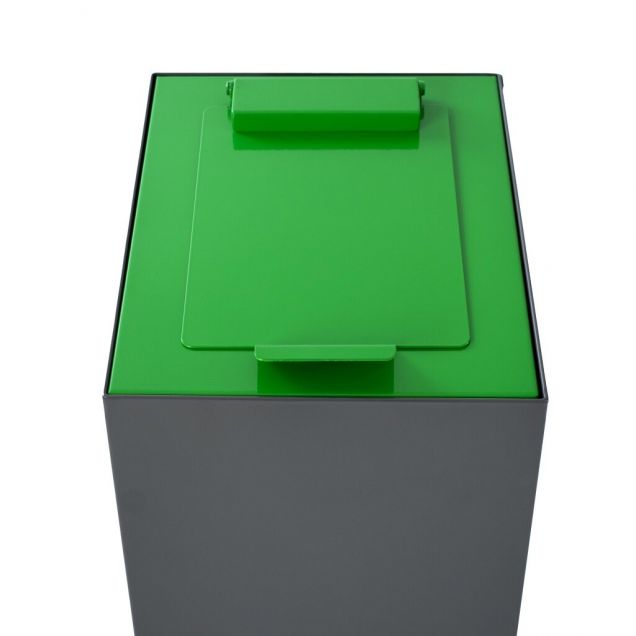 Top met klepdeksel modulaire afvalscheidingsunit 60ltr, Groen