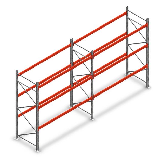 Combideal palletstelling AR T2 3500x5640x1100 mm (hxbxd) 3 niveaus 3636kg/niv met voorgemonteerde frames
