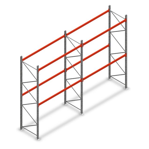 Combideal palletstelling AR T2 4000x5640x1100 mm (hxbxd) 2 niveaus 2844kg/niv met voorgemonteerde frames