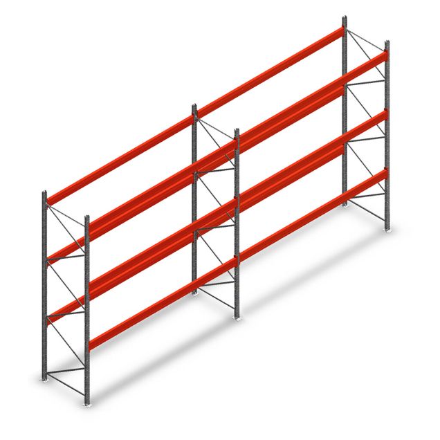 Combideal palletstelling AR T2 4000x7440x1100 mm (hxbxd) 3 niveaus 2252kg/niv met voorgemonteerde frames