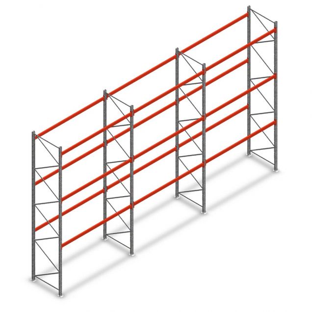 Voordeelrij palletstelling AR T2 4500x8420x1100mm (hxbxd) 3 niveaus 3636kg/niv