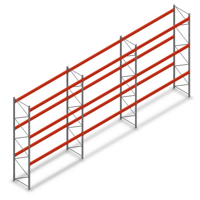 Voordeelrij palletstelling AR T2 4500x11120x1100mm (hxbxd) 3 niveaus 3004kg/niv