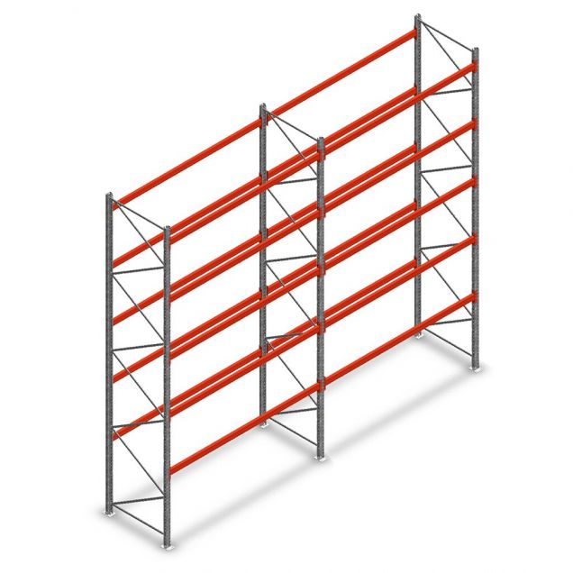 Combideal palletstelling AR T2 5000x5640x1100 mm (hxbxd) 5 niveaus 1820kg/niv met voorgemonteerde frames