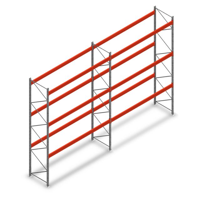 Combideal palletstelling AR T2 4500x7440x1100 mm (hxbxd) 3 niveaus 3004kg/niv met voorgemonteerde frames