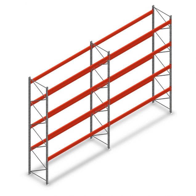 Combideal palletstelling AR T2 4500x6840x1100 mm (hxbxd) 4 niveaus 2415kg/niv met voorgemonteerde frames