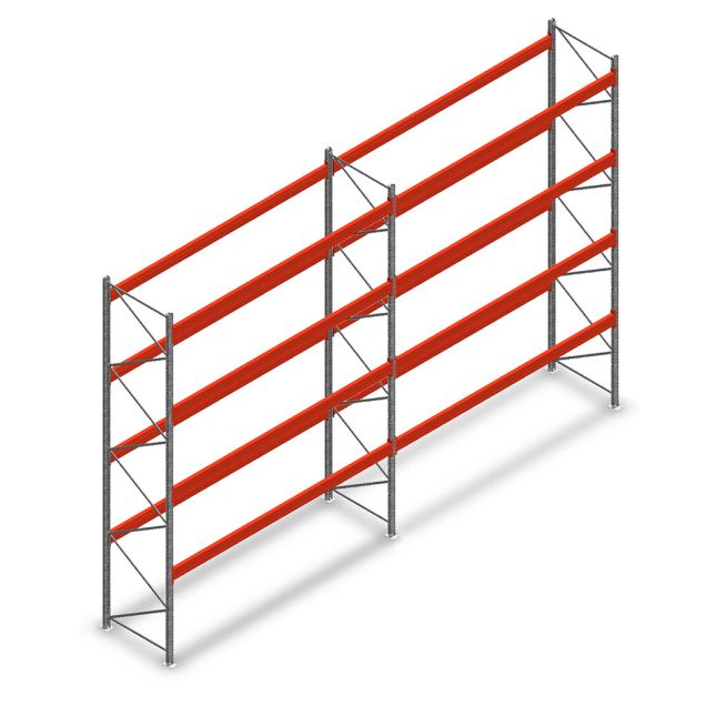 Combideal palletstelling AR T2 5000x7440x1100 mm (hxbxd) 4 niveaus 3004kg/niv met voorgemonteerde frames