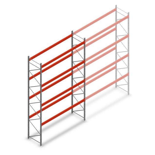 Palletstelling AR T2 6000x3600x1100mm (hxbxd) 4 niveaus 2252kg/niv L2 beginsectie