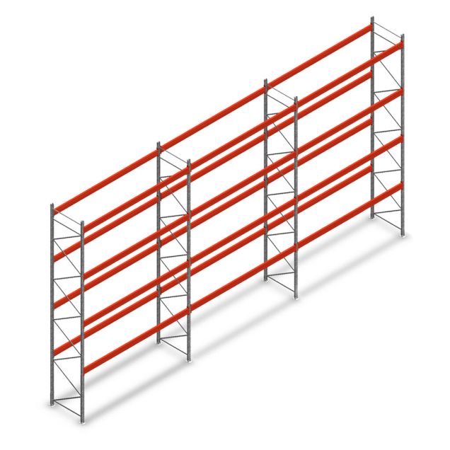 Voordeelrij palletstelling AR T2 6000x11200x1100mm (hxbxd) 4 niveaus 2252kg/niv