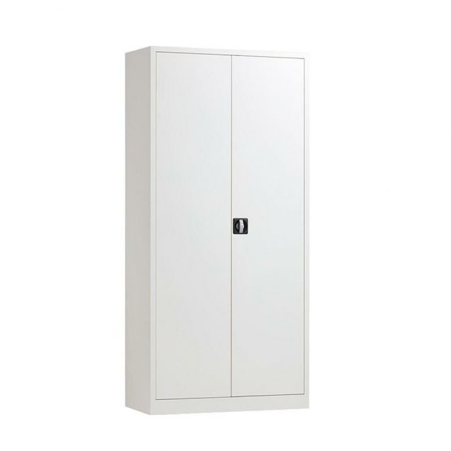 Afsluitbare metalen draaideurkast, magazijnkast 1800x800x380 mm (hxbxd) grijs