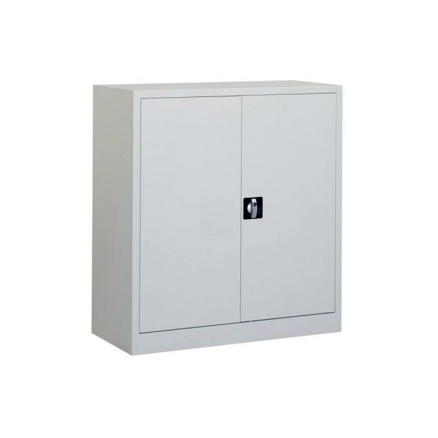 Afsluitbare metalen draaideurkast, magazijnkast 1000x800x380 mm (hxbxd) grijs