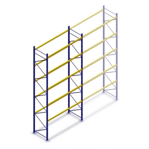 Gebruikte Esmena palletstelling 7100x3600x1100mm (hxbxd) 5 niveaus beginsectie