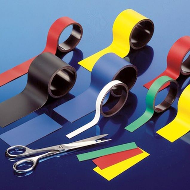 Beschrijfbare magnetische etiketten 80 x 20 mm geel