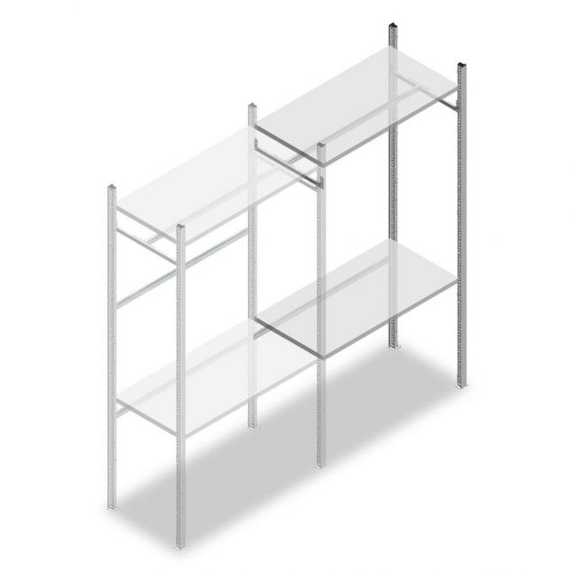 Confectiestelling Medium Duty 2000x1000x500 mm (hxbxd) 1 stang 2 legborden aanbouwsectie