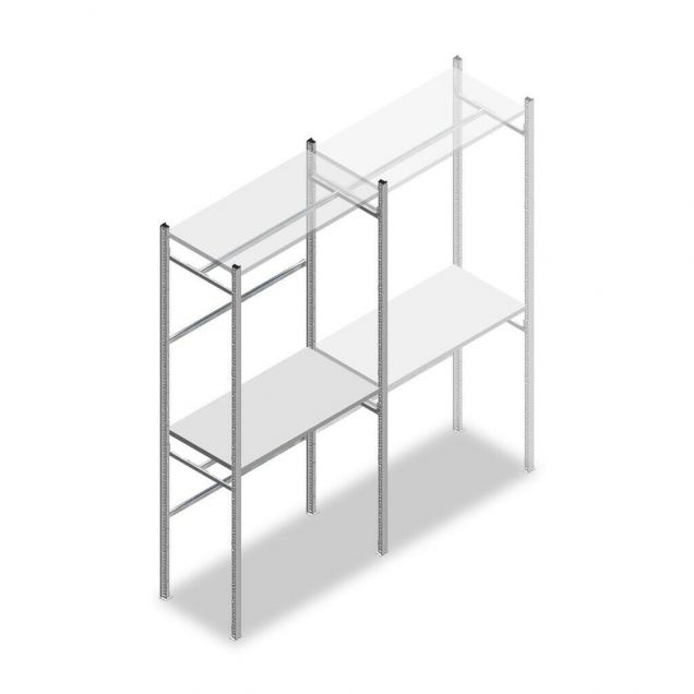 Confectiestelling Medium Duty 2200x1000x500 mm (hxbxd) 2 stangen 2 legborden beginsectie