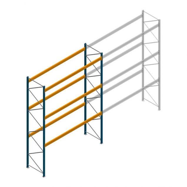 Gebruikte JH MPB palletstelling 4000x2800x1100mm (hxbxd) 3 niveaus beginsectie