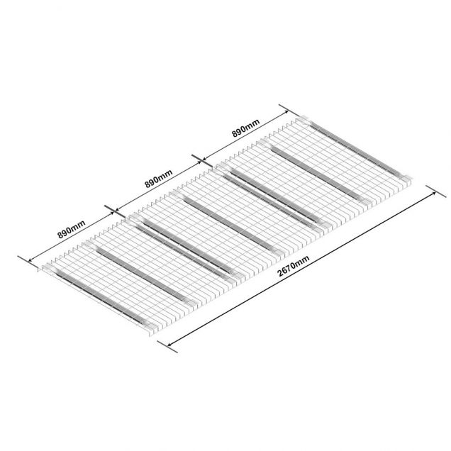 Draadroosterlegborden niveau voor 2700mm palletstelling
