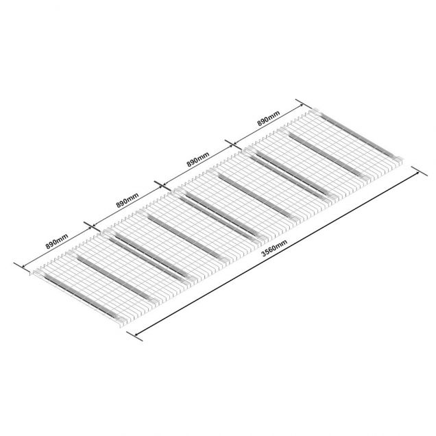 Draadroosterlegborden niveau voor 3600mm palletstelling