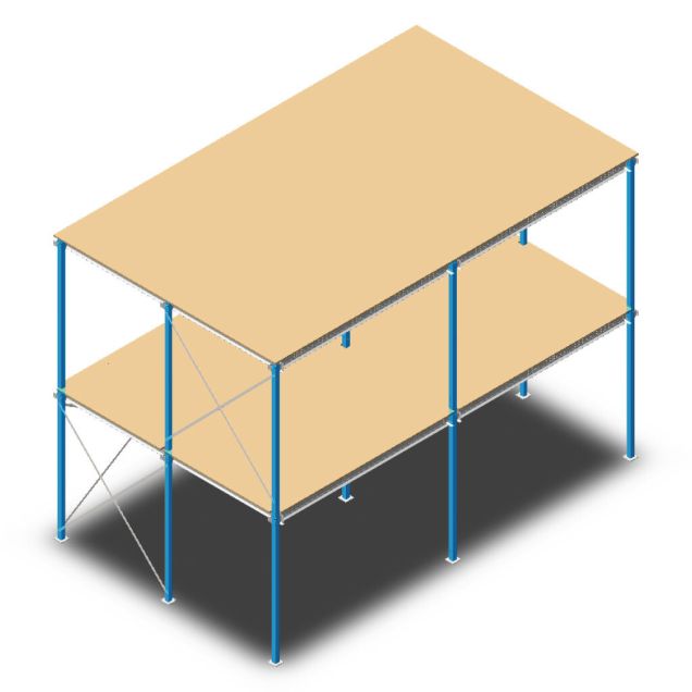 Gebruikte dubbele entresolvloer, tussenvloer Spacesolutions 11435x10640x6000 mm (lxbxh)