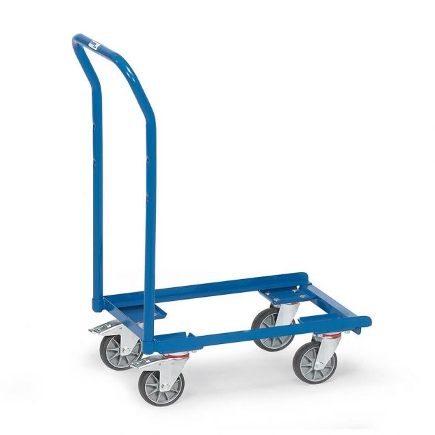 Eurobakken rolplateau 250 kg 605x405 met open frame en duwbeugel