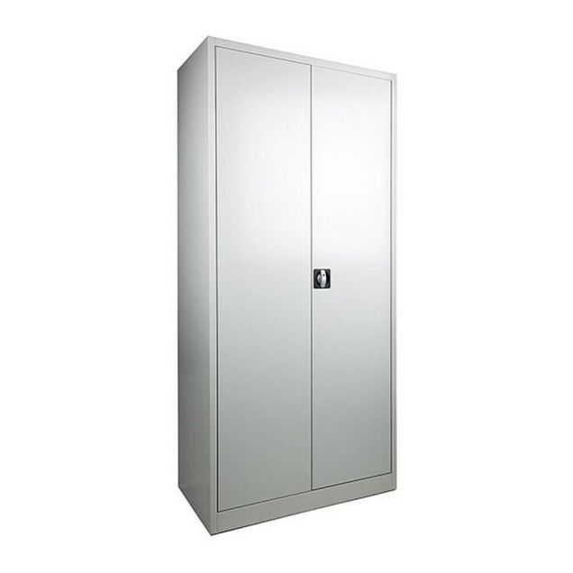 2-deurs garderobekast 1950x920x500 mm (hxbxd) grijs op sokkel sleufventilatie ronis sluiting