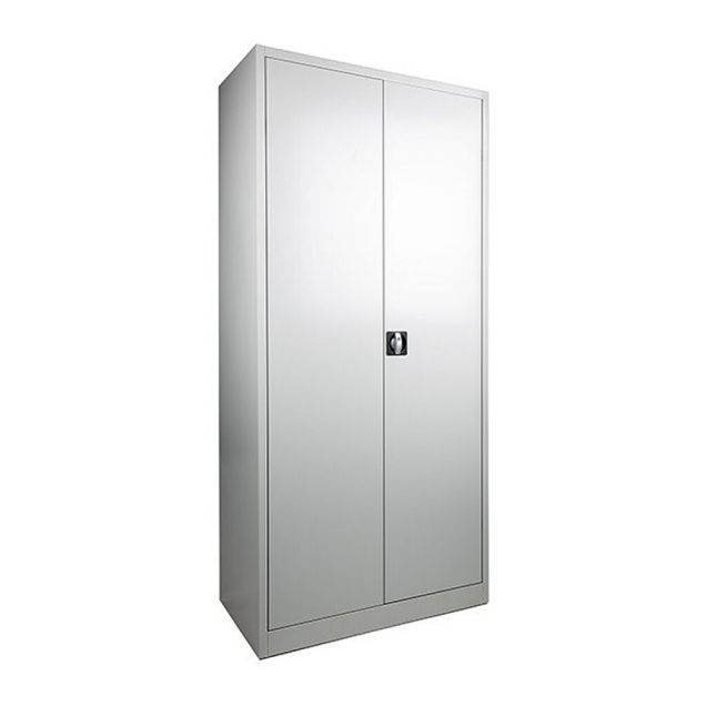 2-deurs garderobekast 1950x920x500 mm (hxbxd) grijs op sokkel sleufventilatie ronis sluiting