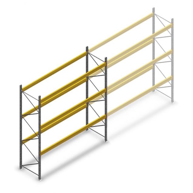 Gebruikte Polypal palletstelling 6250x3600x1100 mm (hxbxd) 3 niveaus beginsectie