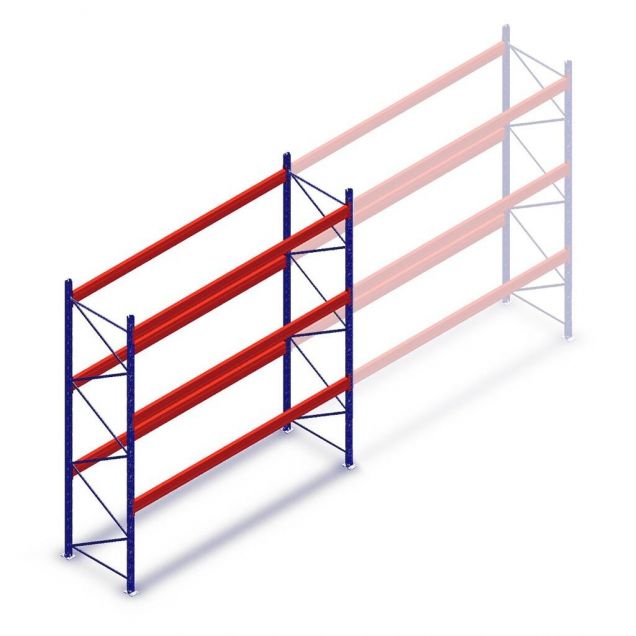 Gebruikte Stow palletstelling 5000x2700x900mm (hxbxd) 3 niveaus beginsectie