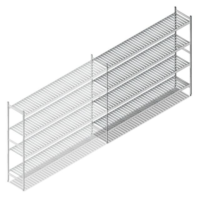 Hygiënische stelling 6811 1800x1740x460 mm (hxbxd) 4 niveaus aanbouwsectie