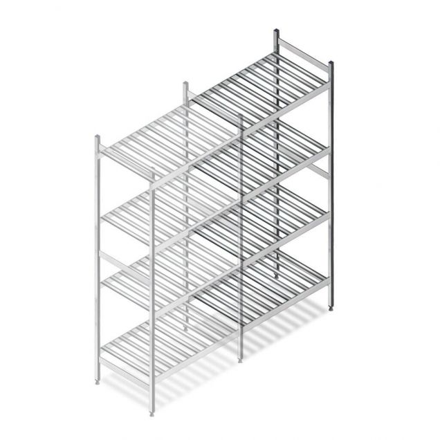 Hygiënische stelling 6811 1800x660x560 mm (hxbxd) 4 niveaus aanbouwsectie