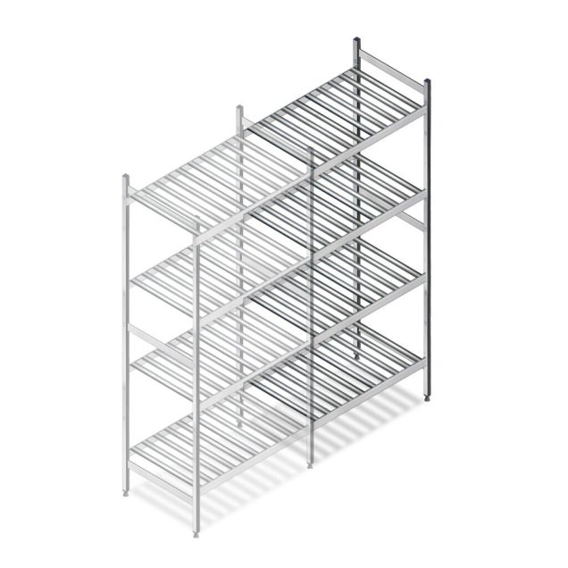 Hygiënische stelling 6811 1800x660x560 mm (hxbxd) 4 niveaus aanbouwsectie