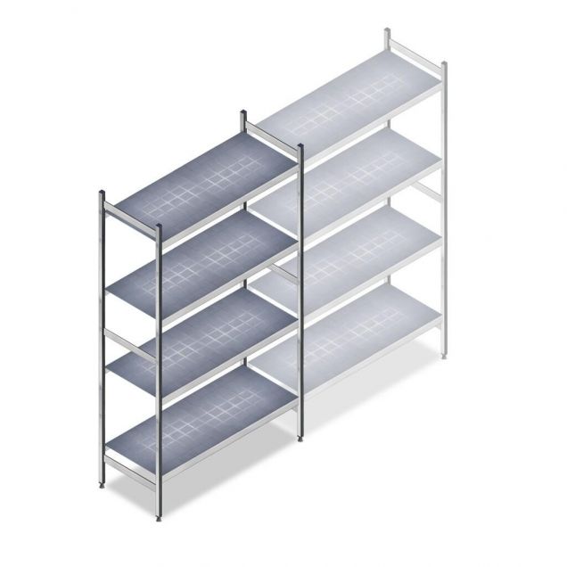 Hygiënische stelling 6622 1800x900x460 mm (hxbxd) 4 niveaus beginsectie