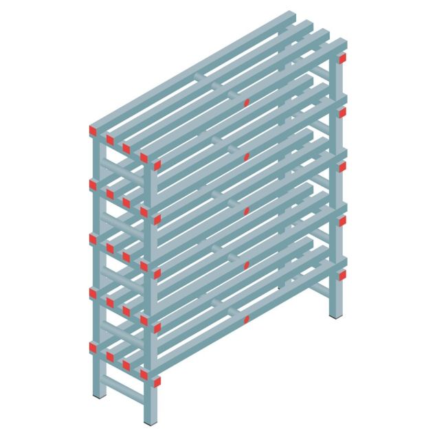 Kunststof stelling REA Euro Classic 1450x1200x400 mm (hxbxd) 5 niveaus
