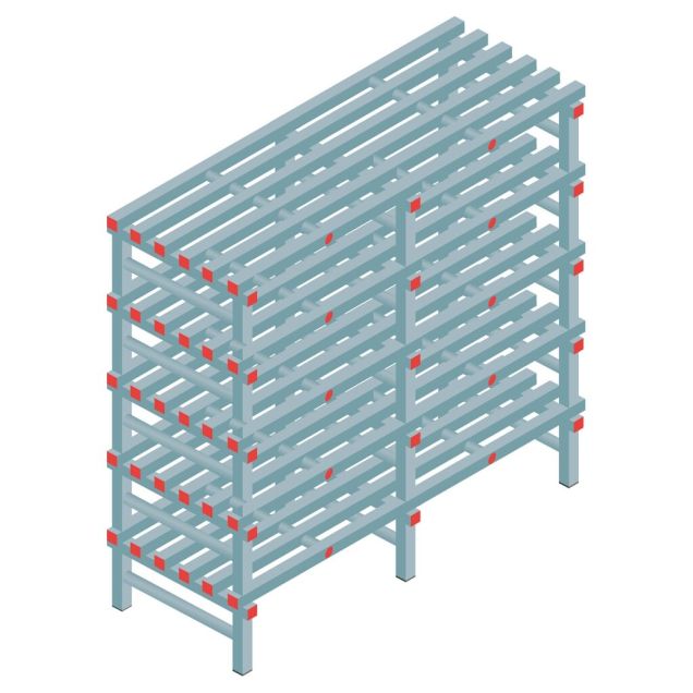 Kunststof stelling REA Euro Classic 1450x1500x600 mm (hxbxd) 5 niveaus