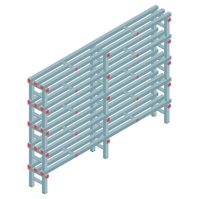 Kunststof stelling REA Euro Classic 1450x2000x300 mm (hxbxd) 5 niveaus
