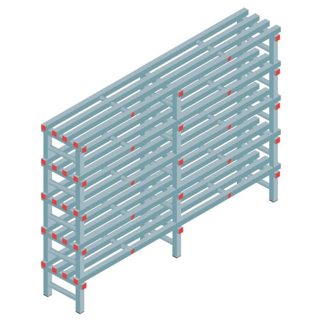 Kunststof stelling REA Euro Classic 1450x2000x400 mm (hxbxd) 5 niveaus