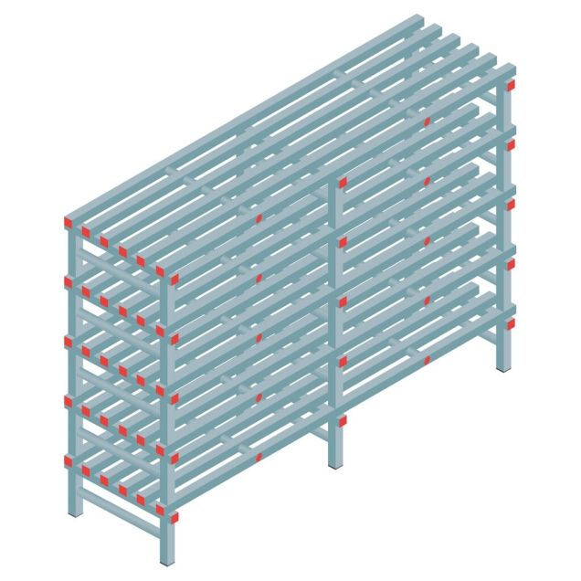 Kunststof stelling REA Euro Classic 1450x2000x600 mm (hxbxd) 5 niveaus