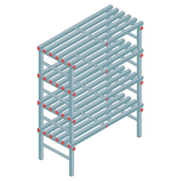 Kunststof stelling REA Euro Classic 1600x1200x600 mm (hxbxd) 4 niveaus