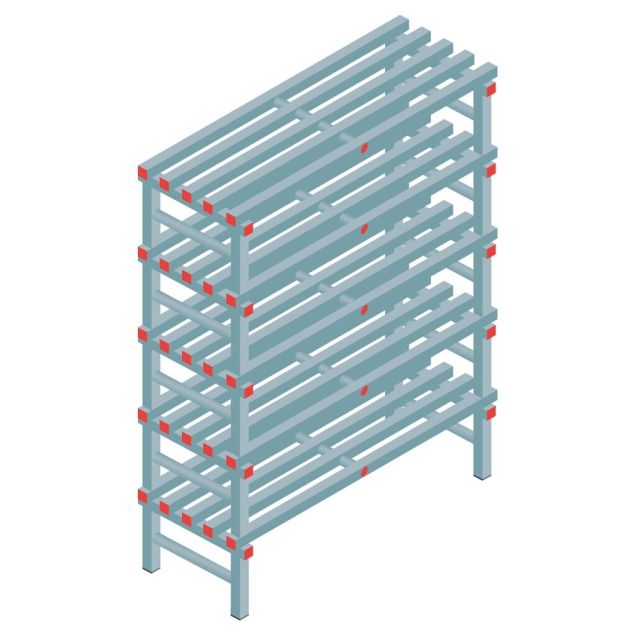 Kunststof stelling REA Euro Classic 1650x1200x500 mm (hxbxd) 5 niveaus
