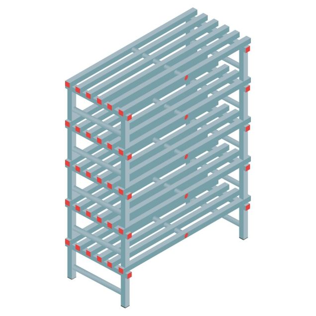 Kunststof stelling REA Euro Classic 1650x1200x600 mm (hxbxd) 5 niveaus