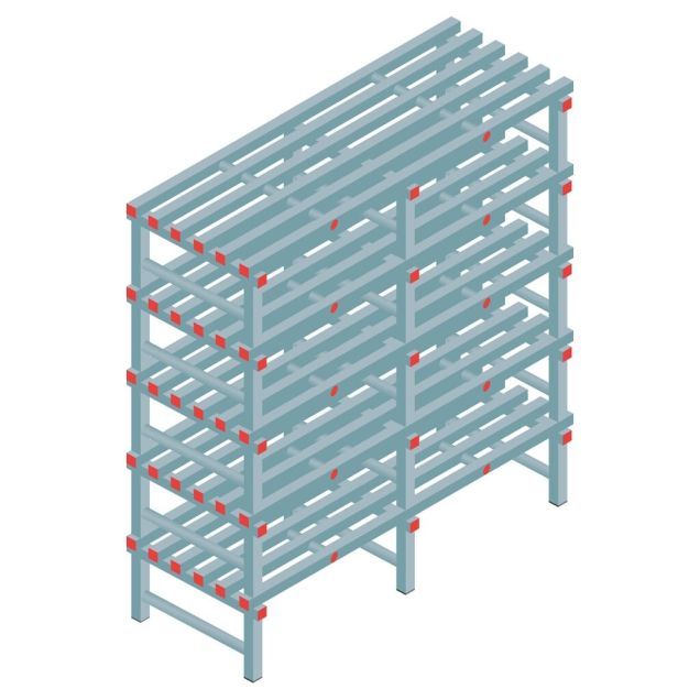 Kunststof stelling REA Euro Classic 1650x1500x600 mm (hxbxd) 5 niveaus
