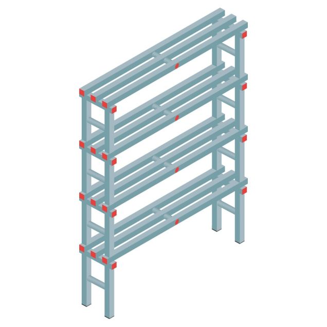 Kunststof stelling REA Euro Classic 1750x1200x300 mm (hxbxd) 4 niveaus