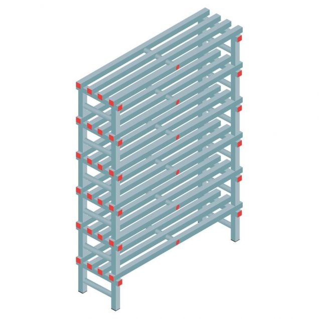 Kunststof stelling REA Euro 1750x1200x400 mm (hxbxd) 6 niveaus
