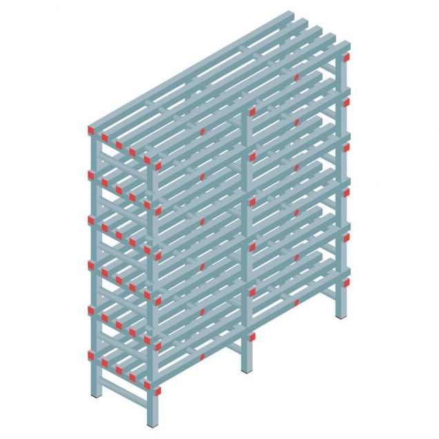 Kunststof stelling REA Euro 1750x1500x500 mm (hxbxd) 6 niveaus