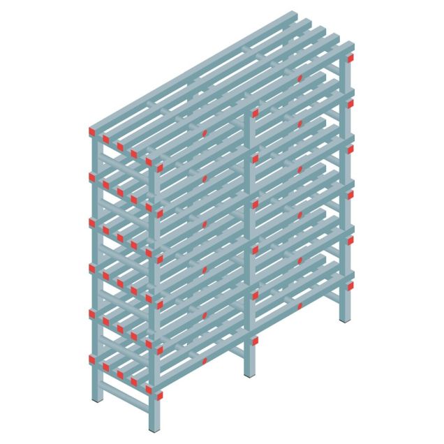 Kunststof stelling REA Euro Classic 1750x1500x500 mm (hxbxd) 6 niveaus