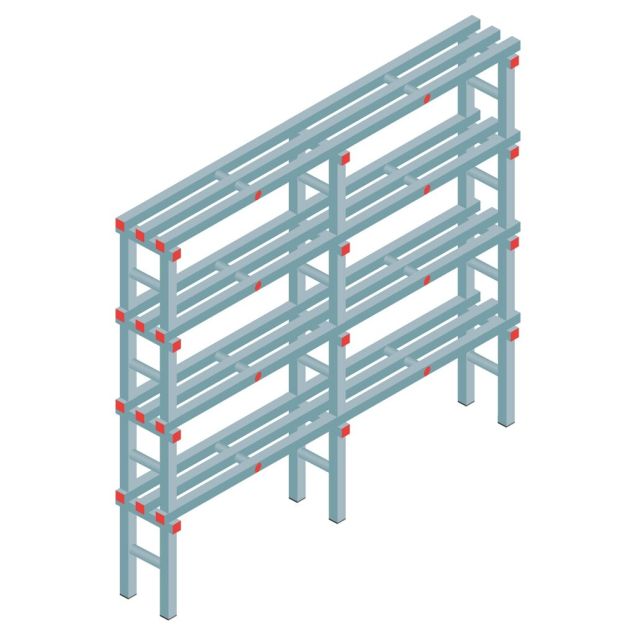 Kunststof stelling REA Euro Classic 1750x1800x300 mm (hxbxd) 4 niveaus