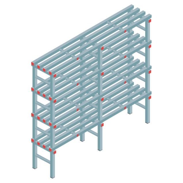Kunststof stelling REA Euro Classic 1750x1800x400 mm (hxbxd) 4 niveaus