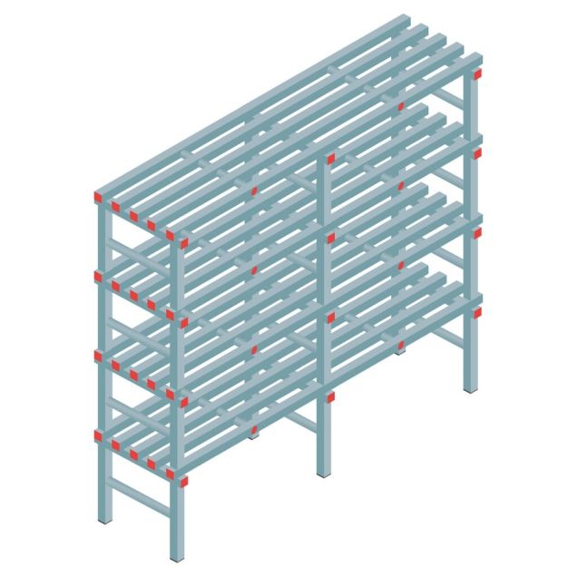 Kunststof stelling REA Euro Classic 1750x1800x500 mm (hxbxd) 4 niveaus