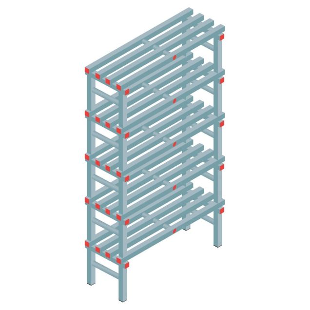 Kunststof stelling REA Euro Classic 1850x1000x400 mm (hxbxd) 5 niveaus