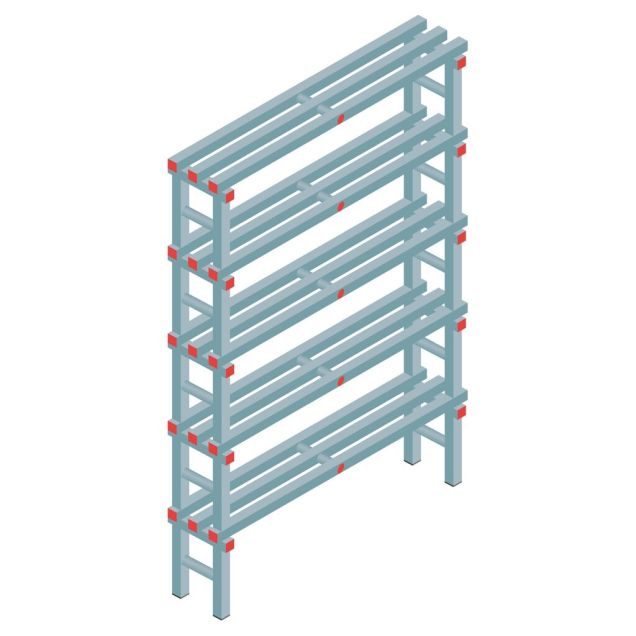 Kunststof stelling REA Euro Classic 1850x1200x300 mm (hxbxd) 5 niveaus