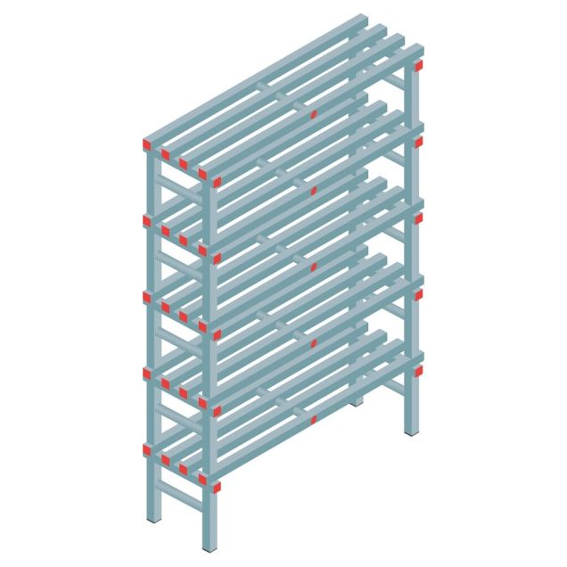 Kunststof stelling REA Euro Classic 1850x1200x400 mm (hxbxd) 5 niveaus